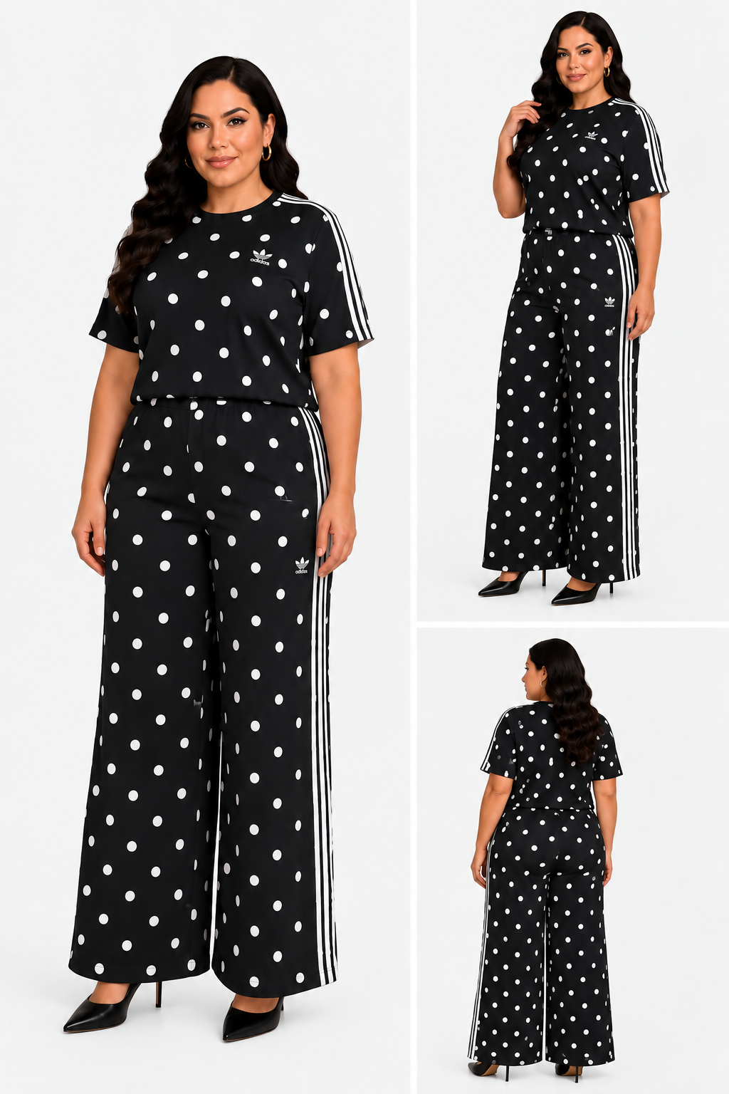 SET DE PANTALON CIERRE PIERNA Y PLAYERA LUNARES